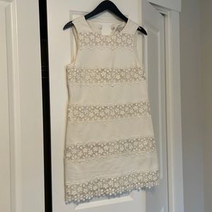 J. CREW White Lace Embroidered Shift Dress